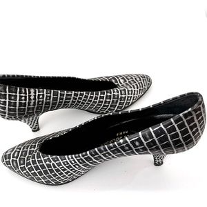 Black Silver Pattern Charles Jourdan Paris Pumps